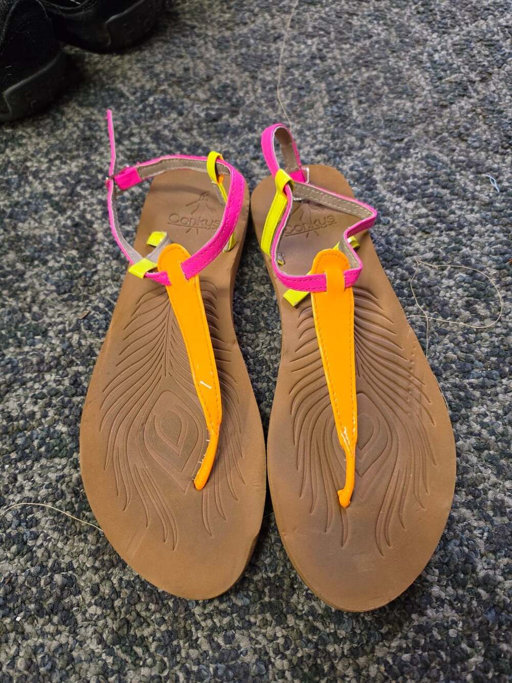 Corky's Multi Color T-Strap Flat Sandals